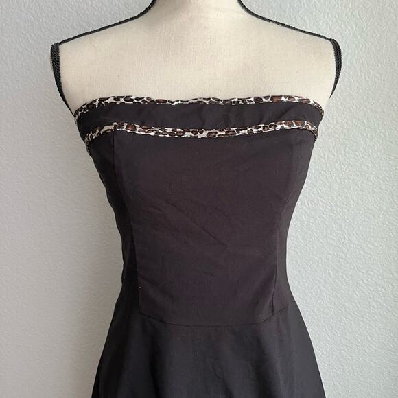 SPEECHLESS Women's Size 9 Dress SLEEVELESS BLACK & LEOPARD PRINT Stretchy - Picture 2 of 4